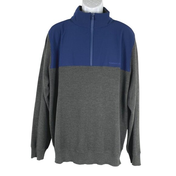 Vineyard Vines Active Quarter Zip Pullover Mens XL Merino Wool Blend TP-2396 - Picture 1 of 8